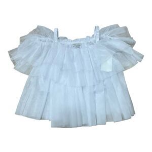 Habitual Girl White Mesh Multi Tier Cold Shoulder Tank Top 10